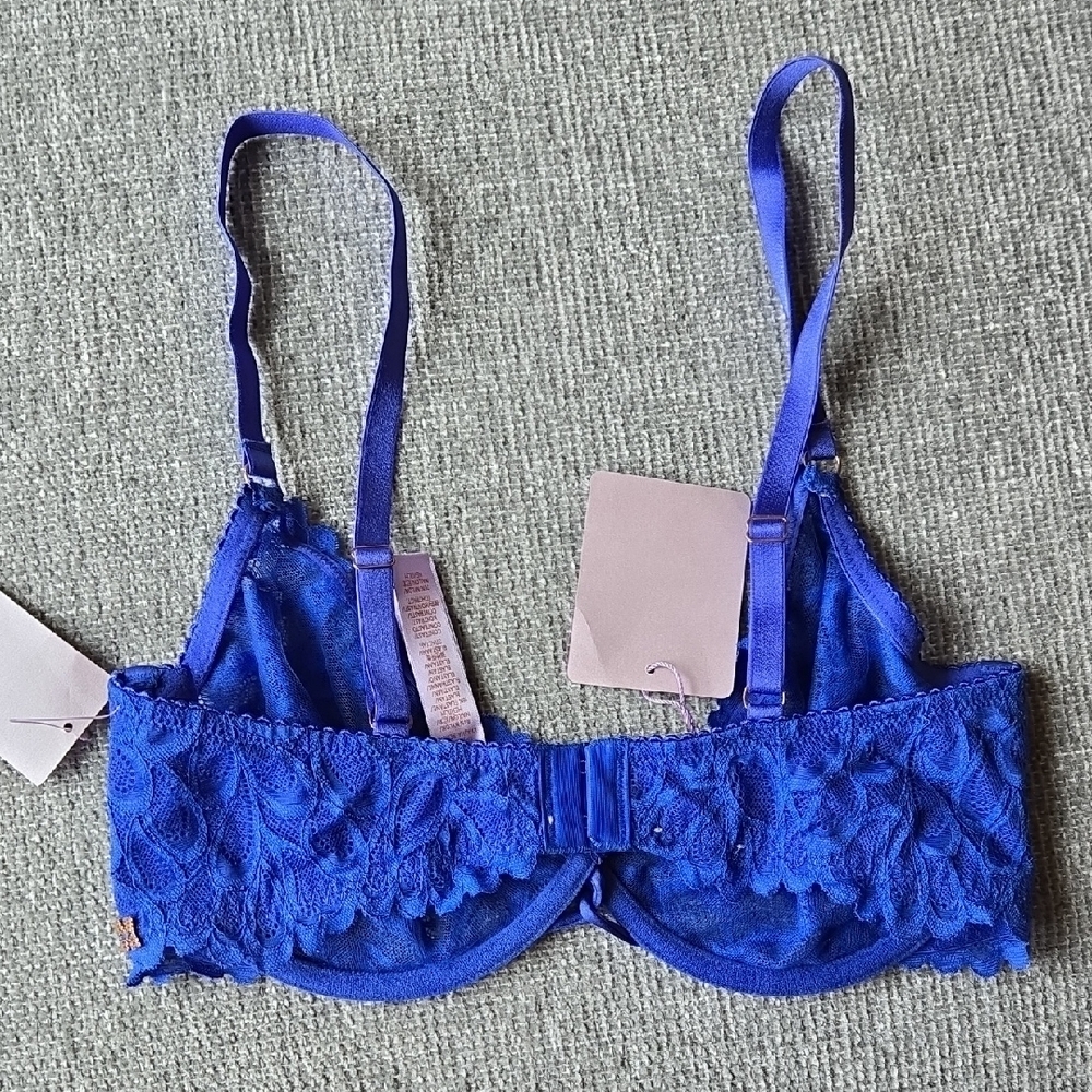 Savage X Fenty Vibrant Blue Lace Bra - Picture 4 of 6